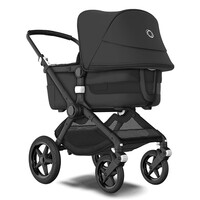 Универсальная коляска Bugaboo Fox 3 2 в 1, BLACK/MIDNIGHT BLACK, черное шасси/черный текстиль