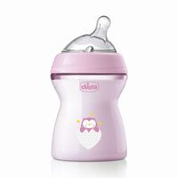 Пластикова пляшечка Chicco Natural Feeling, 250 мл, рожева (81323.10) 