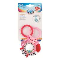 Canpol babies іграшка плюшева з брязкальцем 0+ Zig Zag рожева стрічка