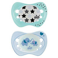 Пустышка Nip Ночной сон №1 силикон 0 - 6 месяцев (2 шт)
