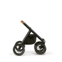 Универсальная коляска 2 в 1 Neonato Puro Urban оливковый с черным в полоску на черном шасси, надувные колеса (N900-39/A)