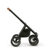 Универсальная коляска 2 в 1 Neonato Puro Urban оливковый с черным в полоску на черном шасси, надувные колеса (N900-39/A)