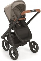 Універсальна коляска 2 в 1 Neonato Puro Urban бежевий із чорним на чорному шасі, надувні колеса (N900-45/A)