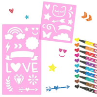 Набір фломастерів із трафаретами Top Model Fineliner, 10 шт. (4010070579333)