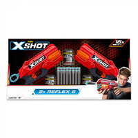 Набор скорострельных бластеров Zuru X-Shot Red Excel MK 3 Double 2 бластера, 3 банки, 16 патронов  