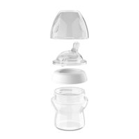 Пляшка для годування скляна Chicco Natural Feeling з силіконовою соскою 0м + 150 мл (80611.00)