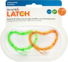 Пустушка силіконова Munchkin від 6 місяців, 2шт. (зелена та помаранчева) 